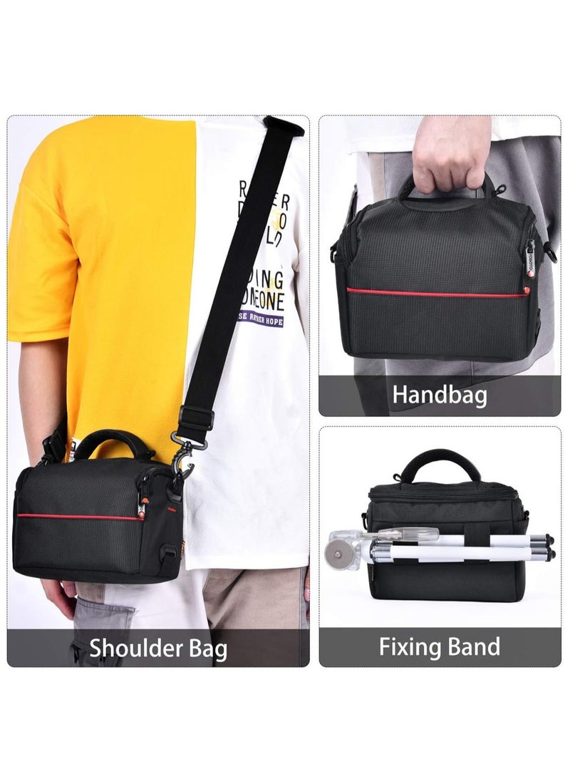 Hihonor Black Camera Bag,Waterproof Anti-shock Camera Case Bag Compatible for Canon, Nikon, Sony, Olympus, Panasonic, Samsung, Pentax and More Cameras  - Image 4