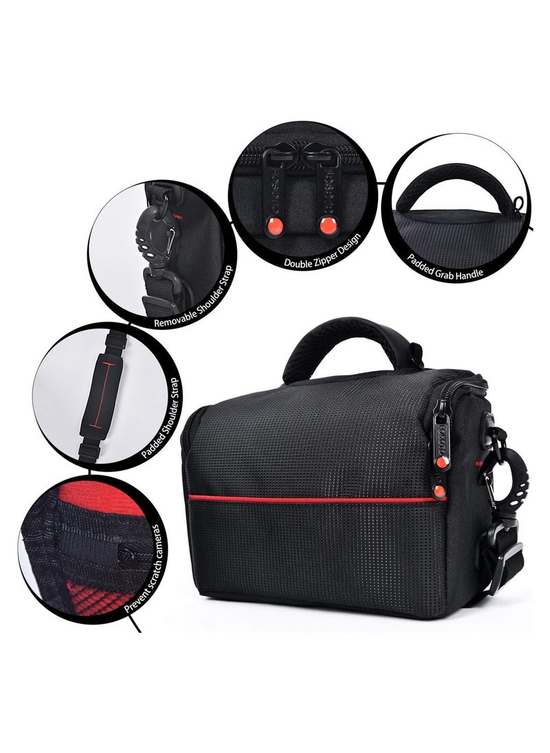 Hihonor Black Camera Bag,Waterproof Anti-shock Camera Case Bag Compatible for Canon, Nikon, Sony, Olympus, Panasonic, Samsung, Pentax and More Cameras  - Image 5