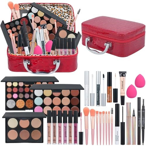 pomcral Makeup Kit,Makeup Set For Women Full Kit,Professional Make up Kit For Beginners,Makeup Gift Set For Women,Makeup Sets for Girls,Makeup Kit For Teens (red) - Image 1