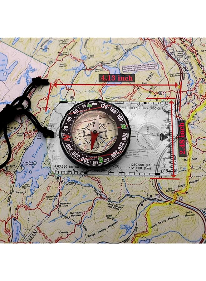 Excefore Orienteering Map Compass Acrylic Advanced Scout Waterproof & Lightweight Suitable for Hiking Camping Orienteering Hunting - Image 3