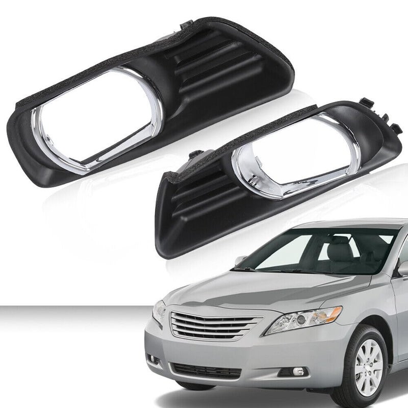 RONTCOS 2Pcs Front Bumper Fog Light Trim Bezel Cover Base Cap for Toyota Camry 2007 2008 2009 52128060405212706040