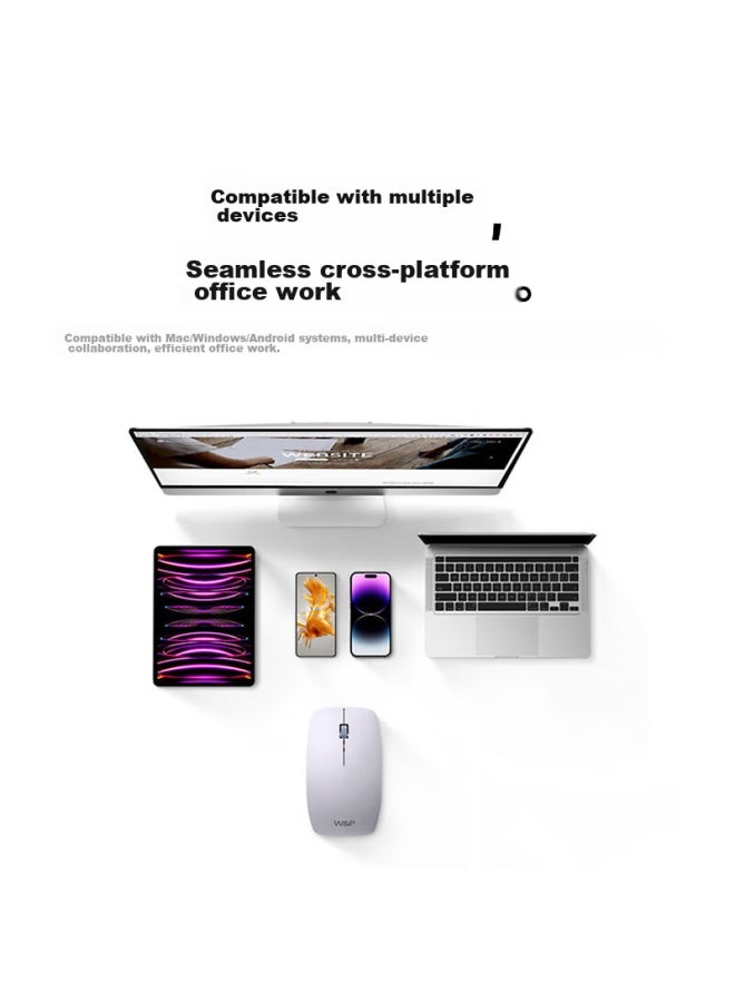 WP W&p Wireless Mouse, Bluetooth Tri-mode Silent Office Portable Ergonomic Rechargeable, Compatible With Apple Mac, Huawei, Microsoft Laptops, Desktop Computers, And Tablets - Image 5