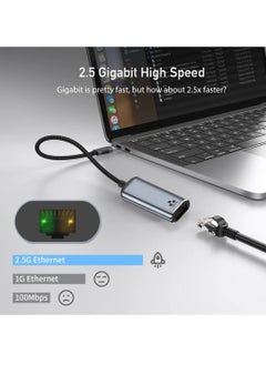 KASTWAVE CY USB C to 2.5Gbps Ethernet Adapter,USB 3.1 Type C to RJ45 2500Mbps GBE Gigabit Ethernet Network LAN Cable Adapter for Laptop  - Image 3