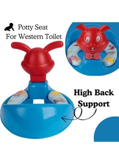 Nabhya Nabhya Kids Toilet Trainer Baby Potty Seat With Rabbit Handle And Back Support Toilet Seat For Girls & Boys (Blue)  - Image 4