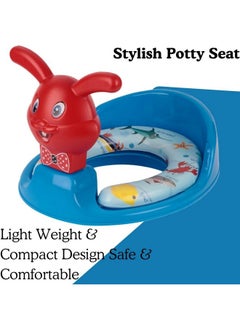 Nabhya Nabhya Kids Toilet Trainer Baby Potty Seat With Rabbit Handle And Back Support Toilet Seat For Girls & Boys (Blue)  - Image 3