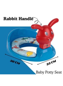 Nabhya Nabhya Kids Toilet Trainer Baby Potty Seat With Rabbit Handle And Back Support Toilet Seat For Girls & Boys (Blue)  - Image 5