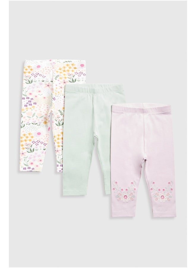 mothercare بنطلونات ليغنغ طبيعية - عبوة 3  - Image 1