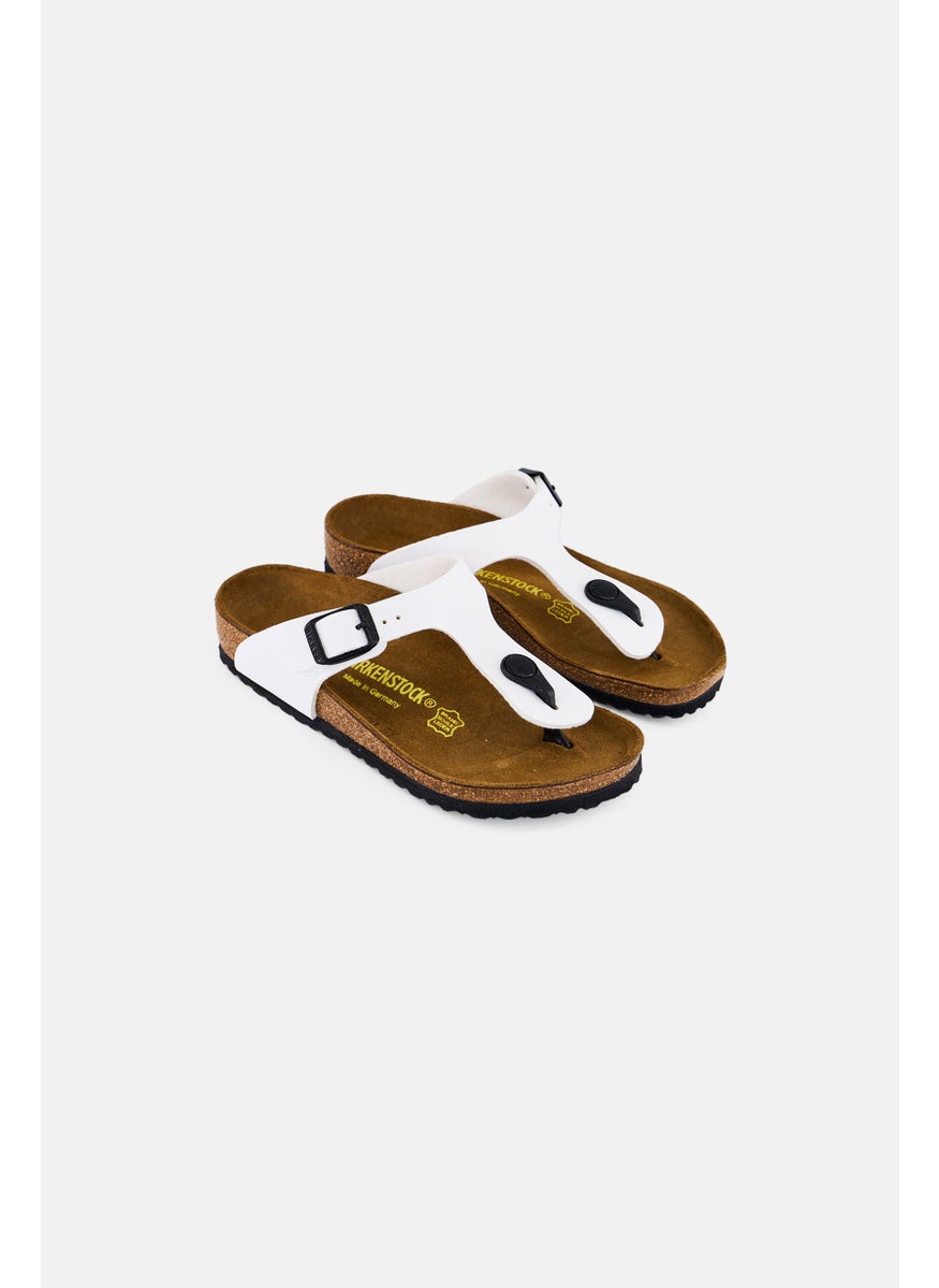 BIRKENSTOCK Kids Girl Slip On Cork Sandals, White  - Image 1