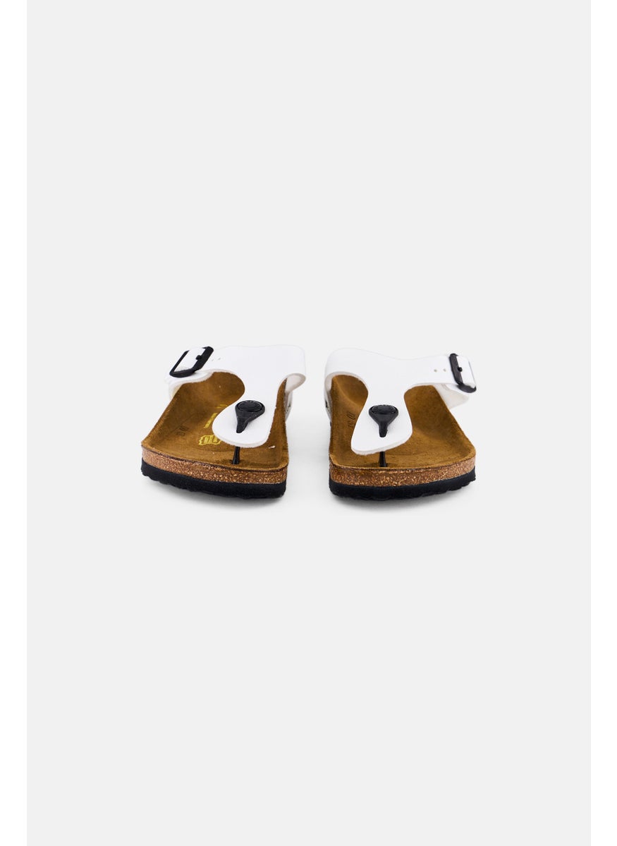 BIRKENSTOCK Kids Girl Slip On Cork Sandals, White  - Image 2
