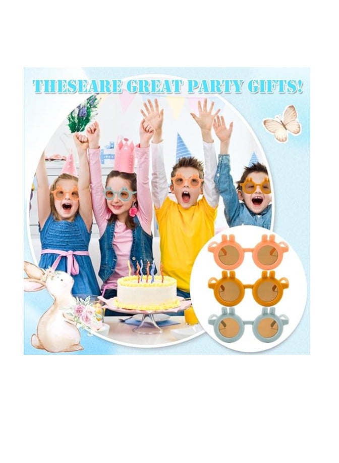 SOLARAE Sunglasses, Cute Rabbit Kids Sunglasses Colorful Kids Rabbit Sunglasses for Kids Fashion Sunglasses for Boys and Girls Photo Props Beach Party Outdoor Activities Beach Eyewear for Kids 3 Pairs - Image 3