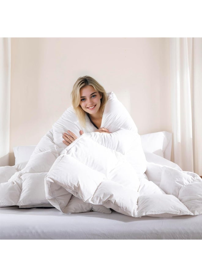 Rest - Hotel Bedding Comforter Duvet Insert White Microfiber All Seasonal Comfortable Durable Machine Wash Quilted Comforter Stitched Quilting Duvet (240X260Cm) - Image 1