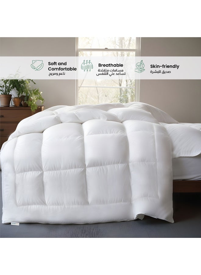 Rest - Hotel Bedding Comforter Duvet Insert White Microfiber All Seasonal Comfortable Durable Machine Wash Quilted Comforter Stitched Quilting Duvet (240X260Cm) - Image 1