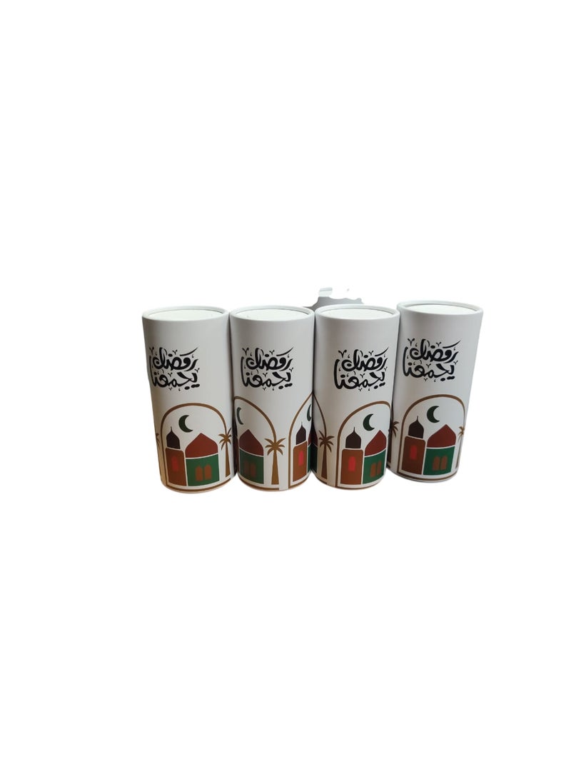 AD Pack Of 4 Tissue Cans With Ramadan Pattern Design Each Can Contains 40 Soft Tissues