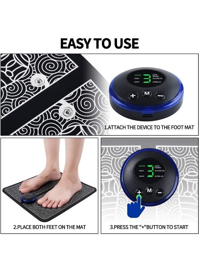 حصيرة تدليك القدم القابلة لإعادة الشحن المحمولة مع جهاز التحكم عن بعد - Image 3