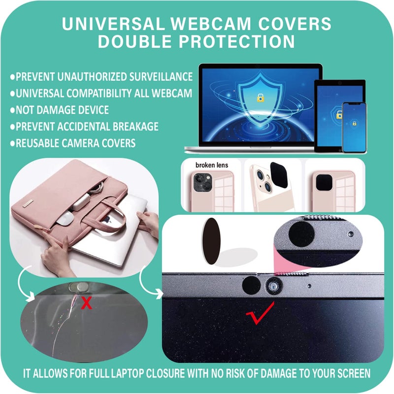 27 Pcs Nano Universal Webcam Covers - 5-Sizes for Every Size Webcam on Any Device -Reusable/Washed Multi-use – Protect Your Privacy and Prevent Lens Glass Breakage- 1 Microfiber Cleaning Cloth - Image 4