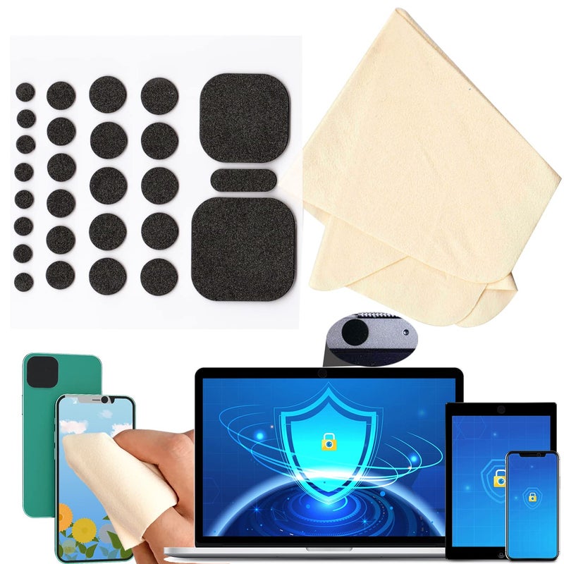 27 Pcs Nano Universal Webcam Covers - 5-Sizes for Every Size Webcam on Any Device -Reusable/Washed Multi-use – Protect Your Privacy and Prevent Lens Glass Breakage- 1 Microfiber Cleaning Cloth - Image 5