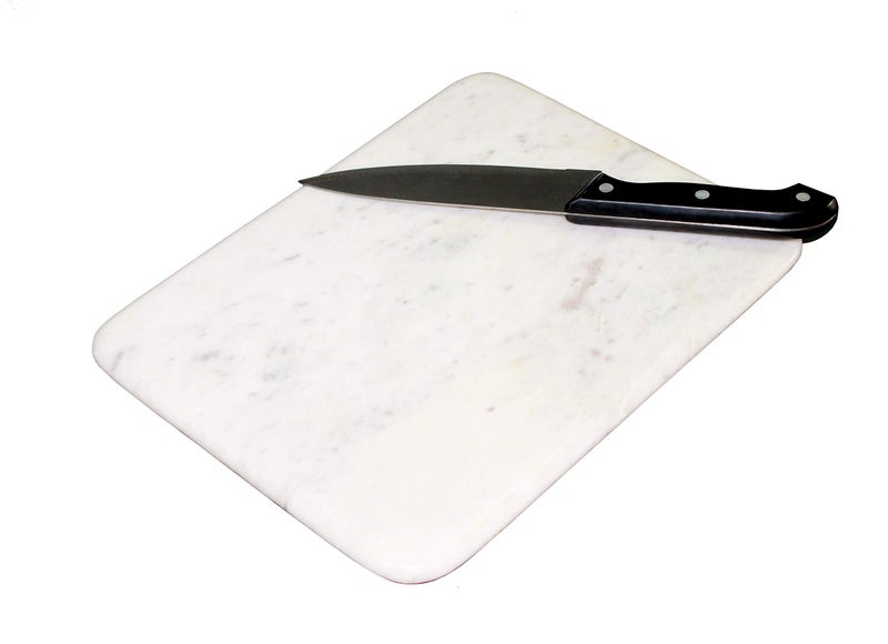KLEO Marble Chopping Board Cutting Board Cheese Platter - Can Be Used As Cheese Salami Cold Meat Platter, White - Image 4
