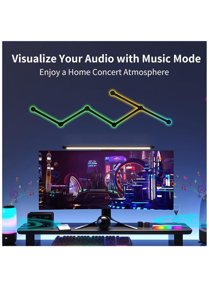 KADRAMA 6 LED Light Lines Smart BT RGB Wall Light Lines, DIY Color LED Dimmable Light Bars Music Sync Gaming Room, Bedroom (Black)  - Image 5