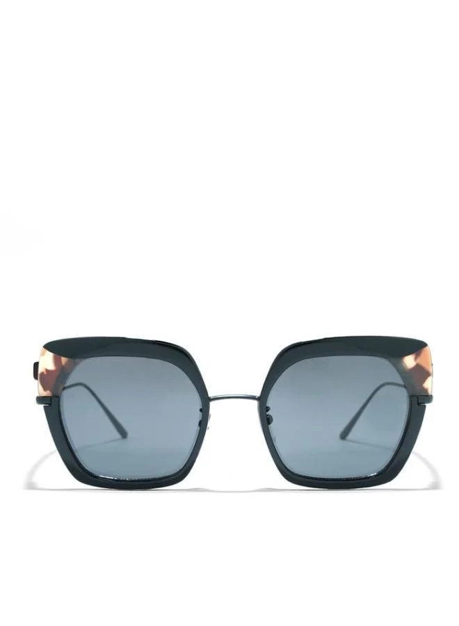 30Sundays SNAZZY Women Gray Sunglasses - Frame Material: Metal + Acetate - Lens Color: Gray- Frame Color: Black - Full Rim