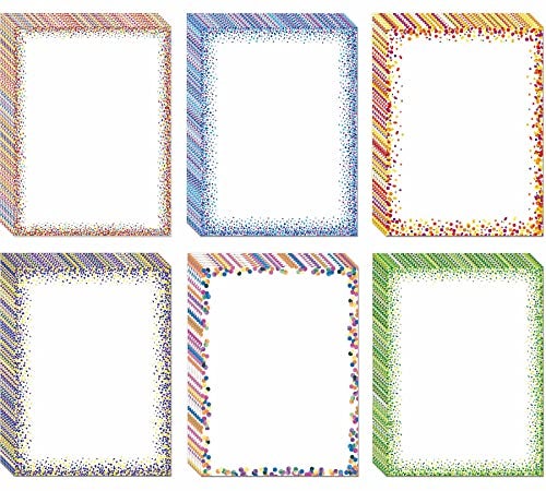 DUGUTUL Thicker Colorful Stationery Paper, Aesthetic Paper 8.5 x 11", 48 Sheets, 6 Styles, Double Sided, Pretty Paper, Decorative Scrapbook Paper, Printer Friendly for Invitations (A - F) - Image 1