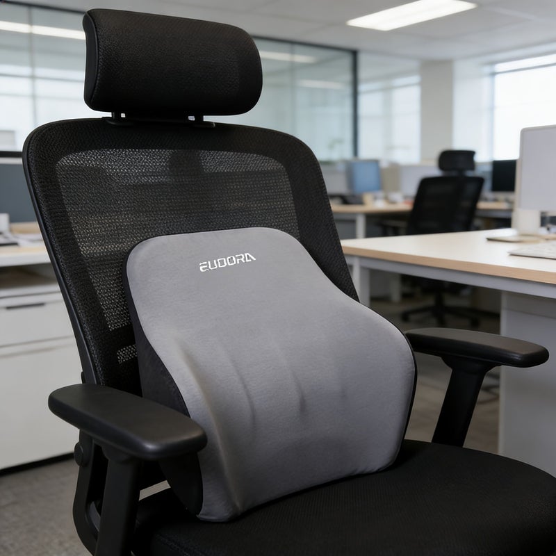 Coffee Ergonomic Lumbar Support Cushion Office Chair Car Portable Machine Washable Mesh Design - Image 4