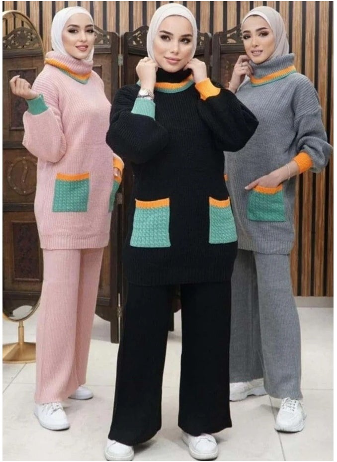 FAMILY cotton Two-piece knitted pajamas 