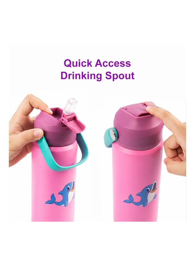 Cocobee-Insulated Stainless Steel Water Bottle, Leakproof, Soft Handle Grip, Odour Free, 500Ml, 3 Years+ - Pink - Image 2