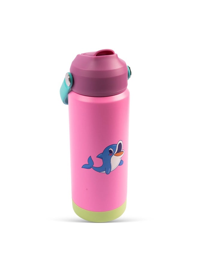 Cocobee-Insulated Stainless Steel Water Bottle, Leakproof, Soft Handle Grip, Odour Free, 500Ml, 3 Years+ - Pink - Image 1
