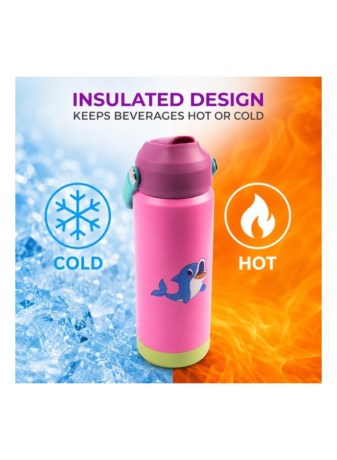 Cocobee-Insulated Stainless Steel Water Bottle, Leakproof, Soft Handle Grip, Odour Free, 500Ml, 3 Years+ - Pink - Image 5