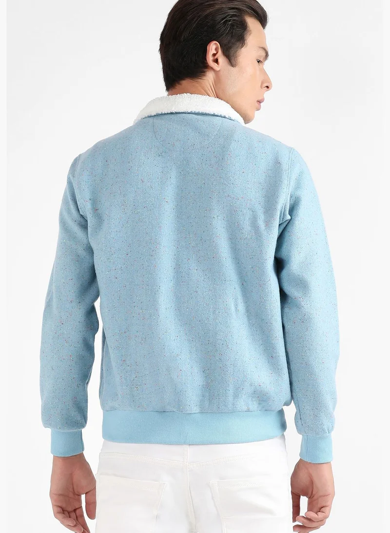 Campus Sutra Solid Spread Collar Long Sleeve Jacket