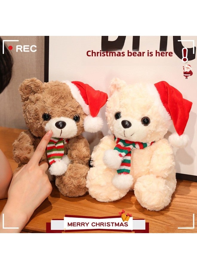 Teddy Bear Doll Pillow Children's Birthday Gift Bear Doll Plush Toy Tree Dress Up Doll-Specifications:Bear Brown-Color:25CM  - Image 2
