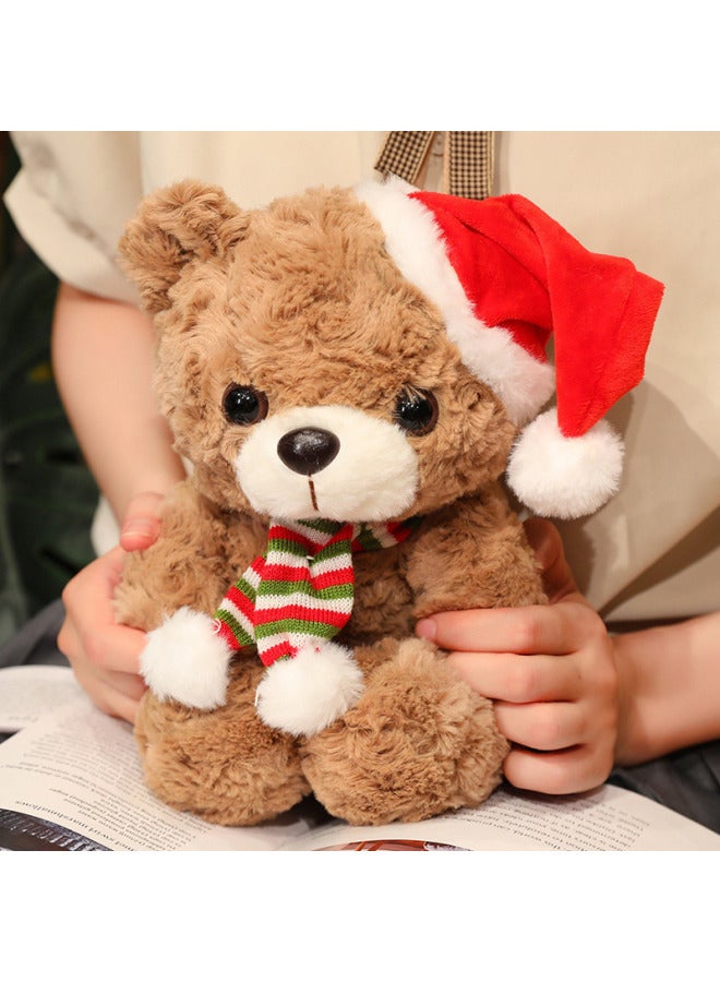 Teddy Bear Doll Pillow Children's Birthday Gift Bear Doll Plush Toy Tree Dress Up Doll-Specifications:Bear Brown-Color:25CM  - Image 3