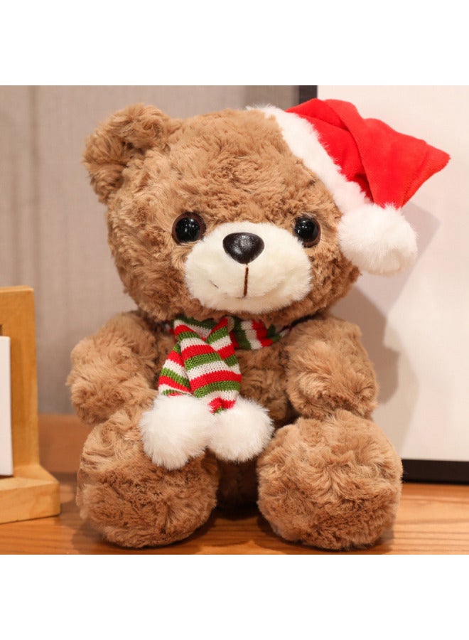 Teddy Bear Doll Pillow Children's Birthday Gift Bear Doll Plush Toy Tree Dress Up Doll-Specifications:Bear Brown-Color:25CM  - Image 1