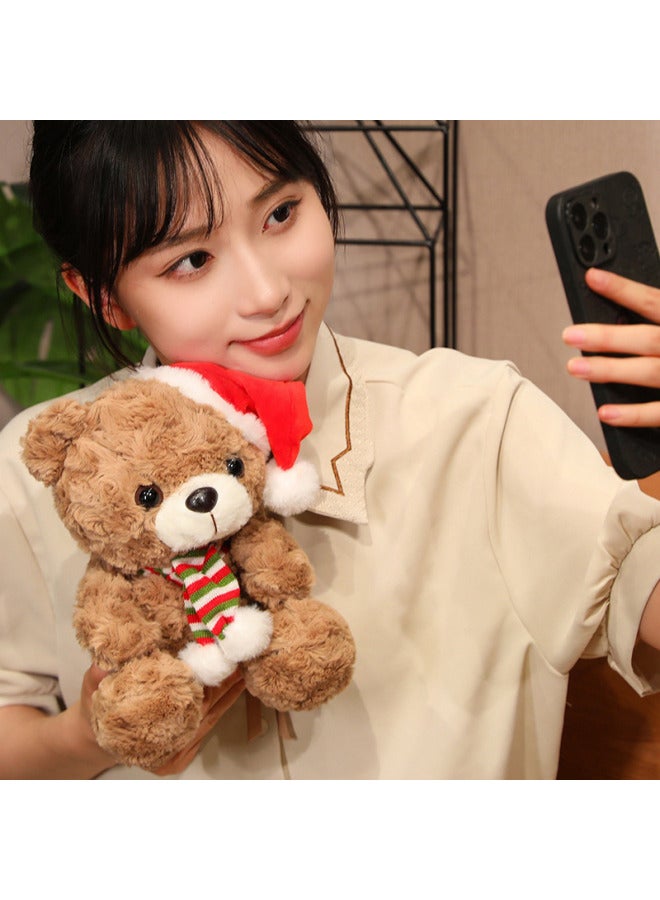 Teddy Bear Doll Pillow Children's Birthday Gift Bear Doll Plush Toy Tree Dress Up Doll-Specifications:Bear Brown-Color:25CM  - Image 5