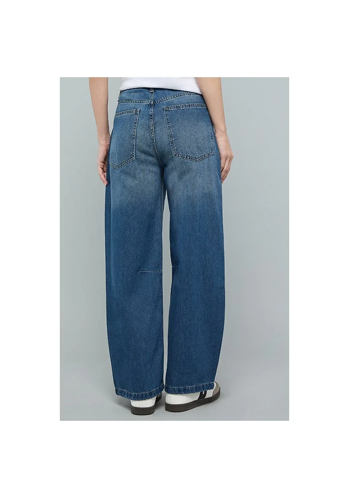 R&b  Faded Barrel Jeans with Button Closure for Women | Best Price UAE