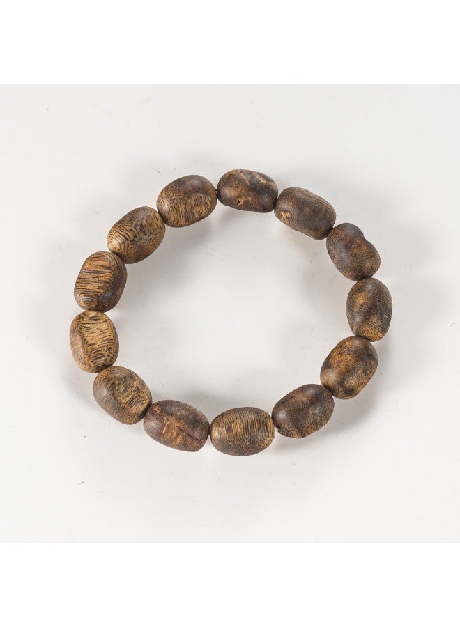 TranquilBeads Premium Natural Agarwood Prayer Beads Bracelet for Men, Oily Oud Wood Tasbih Misbaha with Natural Grain & Insect Marks, Handmade Luxury Gift for Ramadan Eid Birthday Father - Image 4