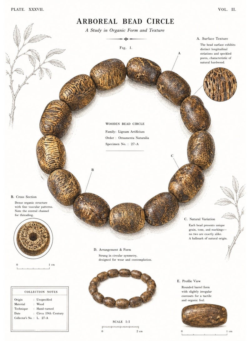 TranquilBeads Premium Natural Agarwood Prayer Beads Bracelet for Men, Oily Oud Wood Tasbih Misbaha with Natural Grain & Insect Marks, Handmade Luxury Gift for Ramadan Eid Birthday Father - Image 2