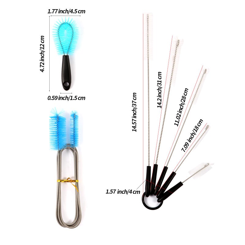 Suseg 11 in 1 Fish Tank Aquarium Cleaning Brush Kit,Aquarium brushSutiable for Acrylic Fish Tank, and Plastic Fish Tank,Glass Fish Tank,Non Rusting,Fish Tank Cleaning Tools - Image 4