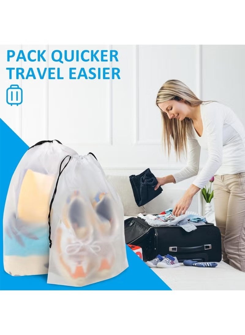 حقائب أحذية شفافة للسفر، منظم أحذية كبير شفاف، حقيبة تخزين بحبل للرجال والنساء، عبوة من 20 قطعة - Image 5