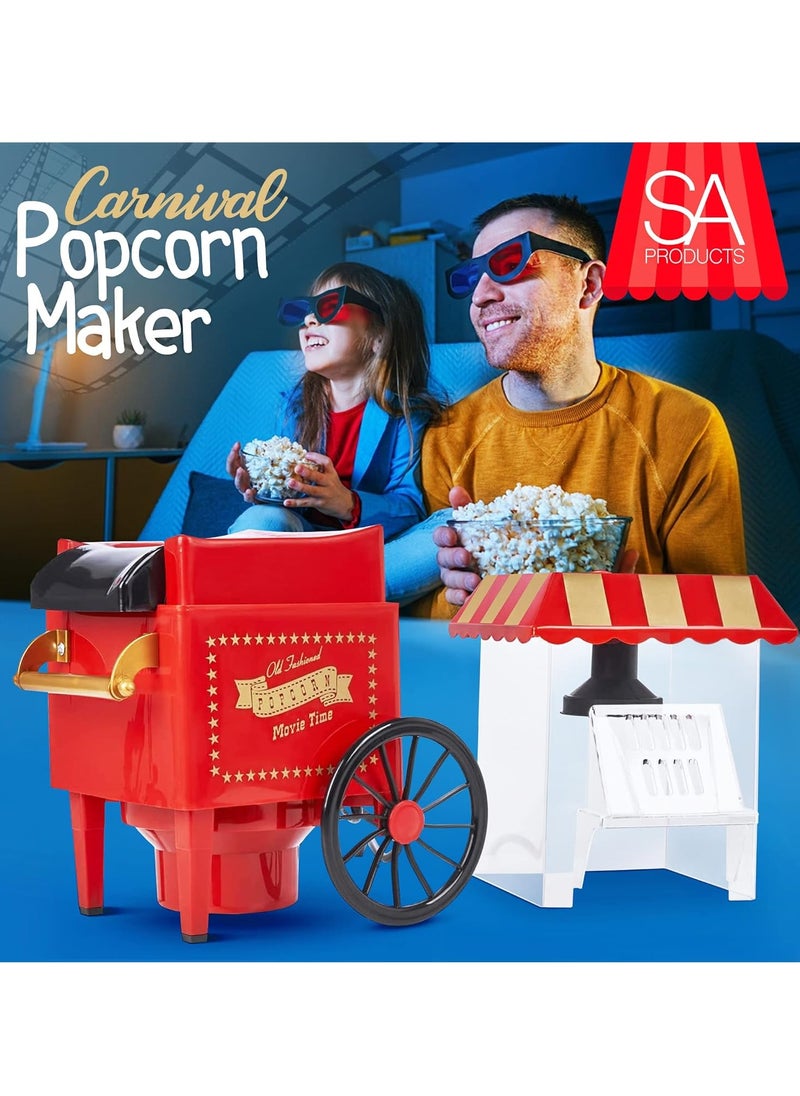 ELTRAZONE Carnival Popcorn Maker – Nostalgia Hot Air Popcorn Machine for Movie Nights – Vintage Style, Oil-Free, Healthy Homemade Popcorn  - Image 4