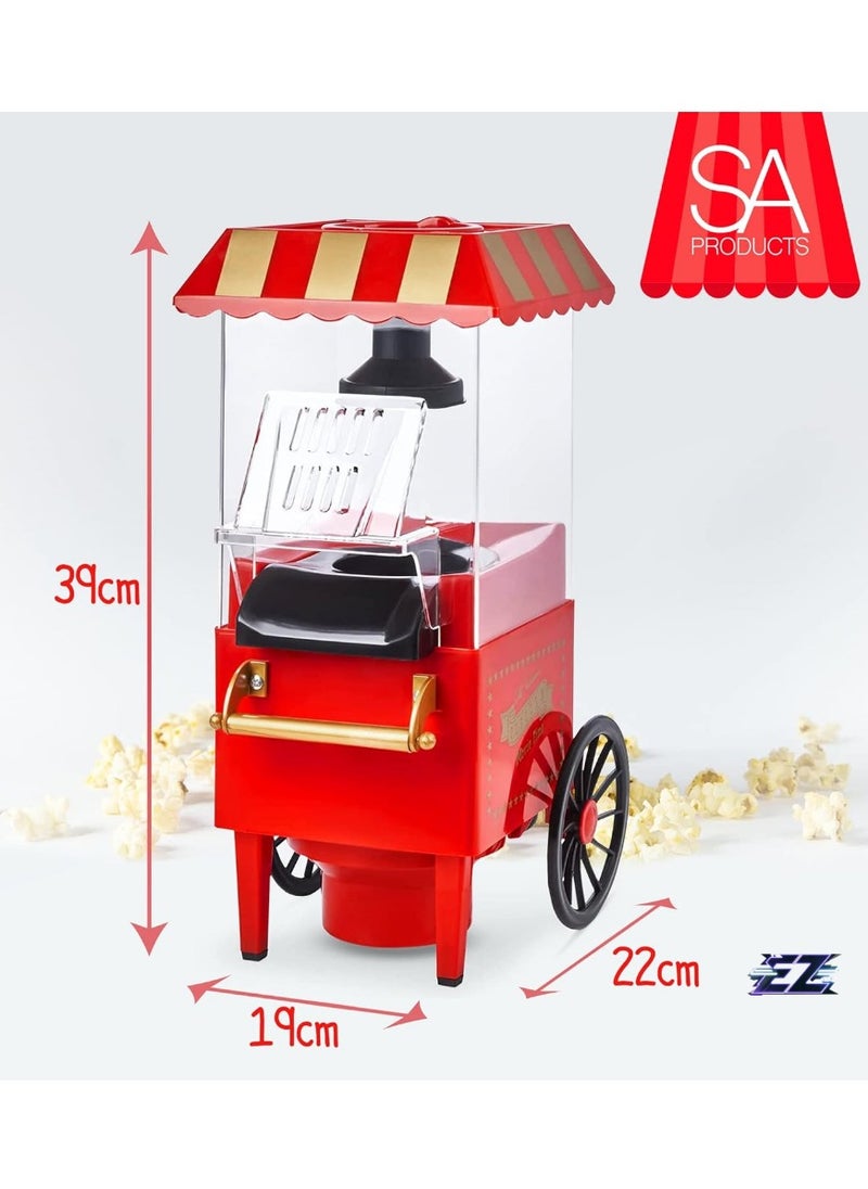 ELTRAZONE Carnival Popcorn Maker – Nostalgia Hot Air Popcorn Machine for Movie Nights – Vintage Style, Oil-Free, Healthy Homemade Popcorn  - Image 3