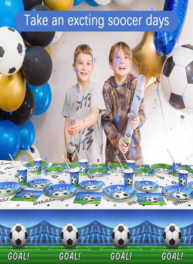 Heboland 3 Pieces Soccer Party Table Cloth,Large Size 54 x 108 Inch Rectangular Soccer Tablecloth Plastic Table Cover for Men Boys Birthday Party Decorations - Image 2