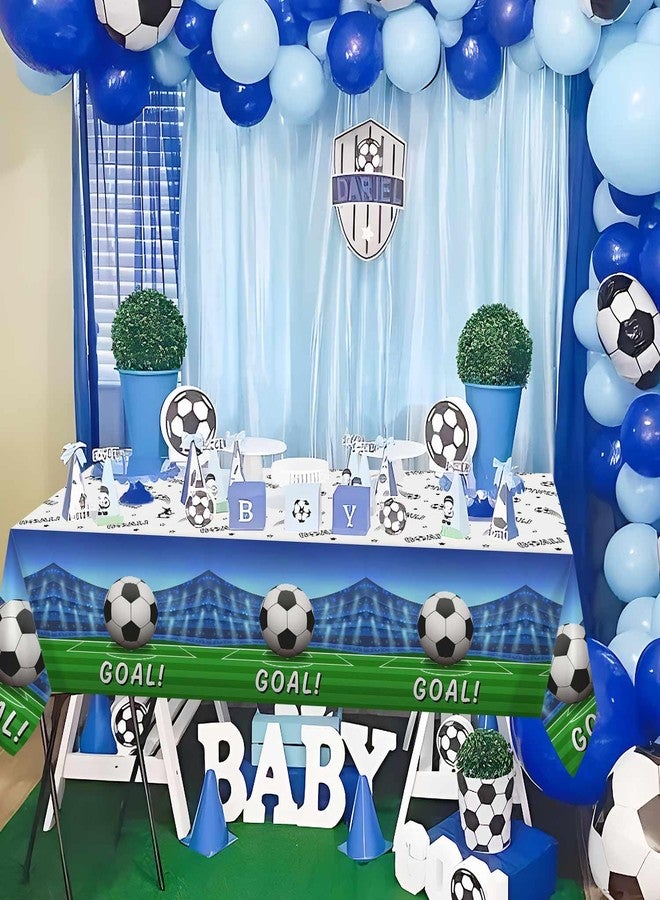 Heboland 3 Pieces Soccer Party Table Cloth,Large Size 54 x 108 Inch Rectangular Soccer Tablecloth Plastic Table Cover for Men Boys Birthday Party Decorations - Image 4