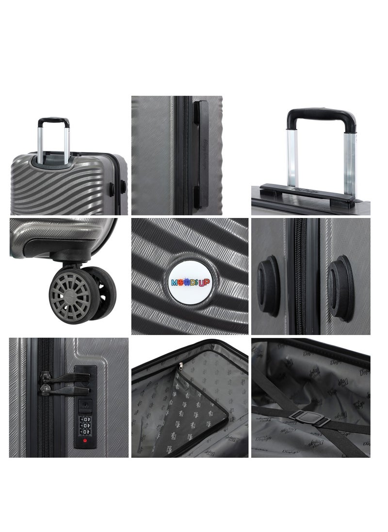Biggdesign - Biggdesign 3 Piece Moods Up Luggage Set with Spinner Wheels Anthracite - Image 1