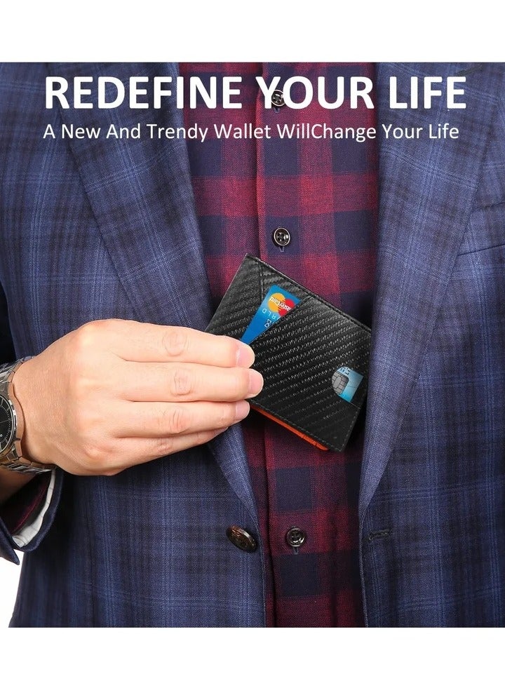 Wallet for Men Slim Larger Capacity with 12 Slots RFID Blocking Men's Wallet Minimalist Front Pocket Bifold Leather with ID Window Gift BoX - Image 3