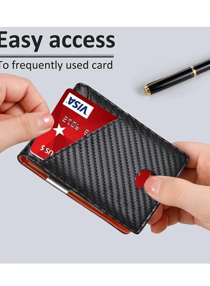Wallet for Men Slim Larger Capacity with 12 Slots RFID Blocking Men's Wallet Minimalist Front Pocket Bifold Leather with ID Window Gift BoX - Image 5