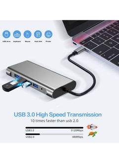 Generic USB Type C Hub 12 in 1 Dock Station Adapter 2 Ports 4K HDMI VGA 4 USB 3.0 Ports USB Type C PD3.0 Data RJ45 Ethernet SD/TF 3.5mm AUX Compatible with MacBook Pro/Air and Type C Devices  - Image 2