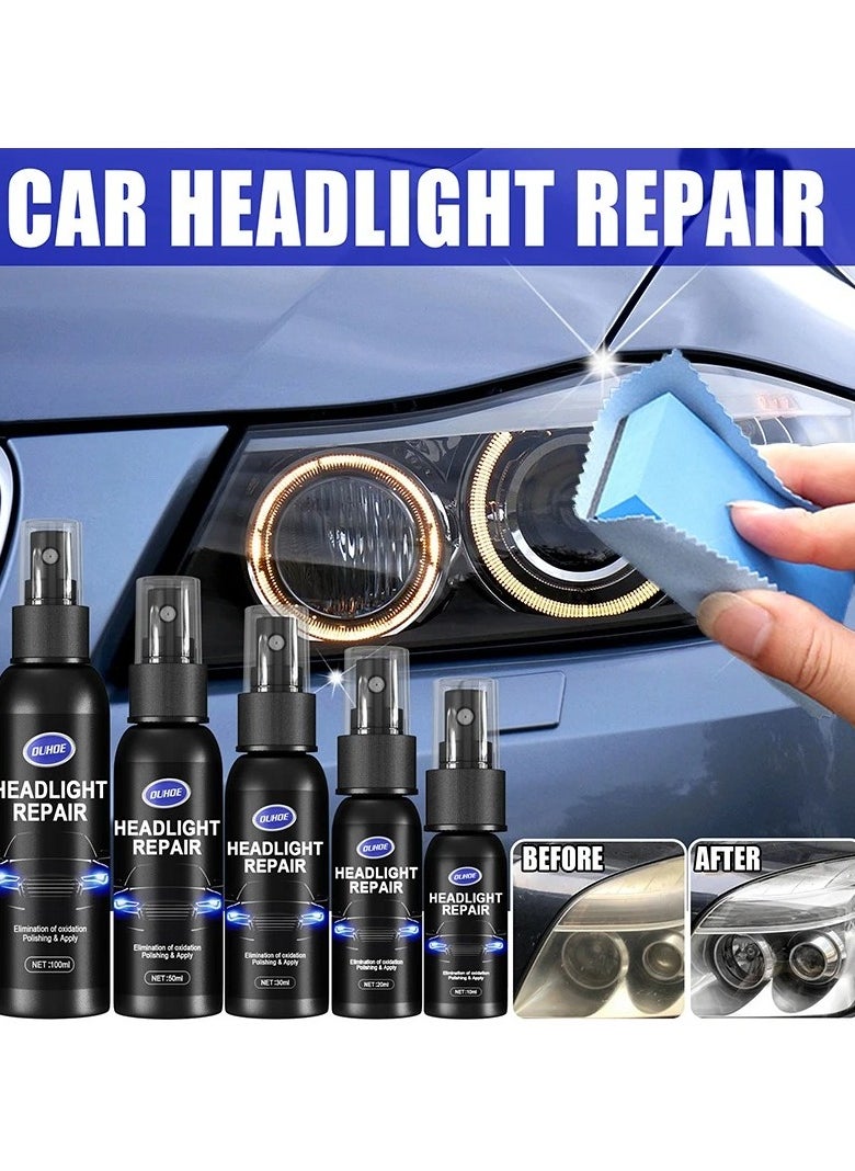 OUHOE Car Headlight Repair Fluid, Convenient Portable Auto Headlight Restoration Liquid, Long Lasting Innovative Headlight Repair Polish, Scratch Removal Spray for Head Light Lens, (1pc 30ml + Sponge)  - Image 2
