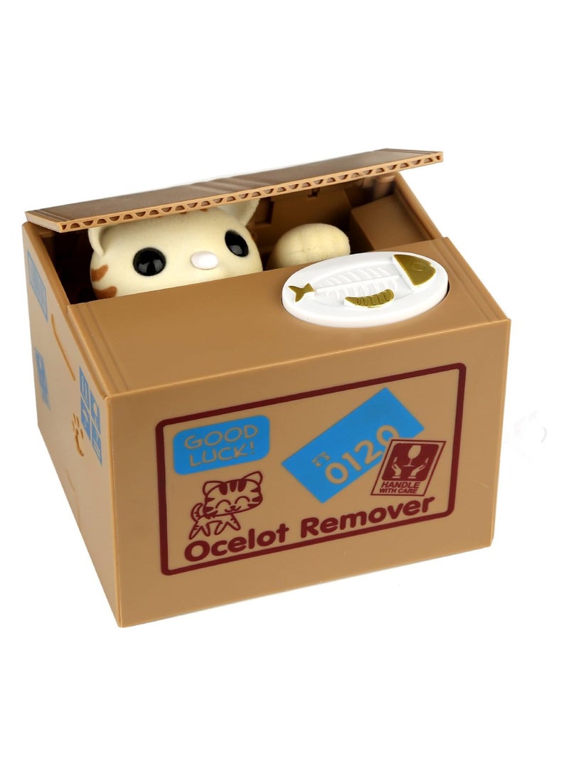 BLOOMING TIME Coin Money Box Automatic Coin Cent Penny Cat Bank With Voice Gift for Kids Child - Image 1