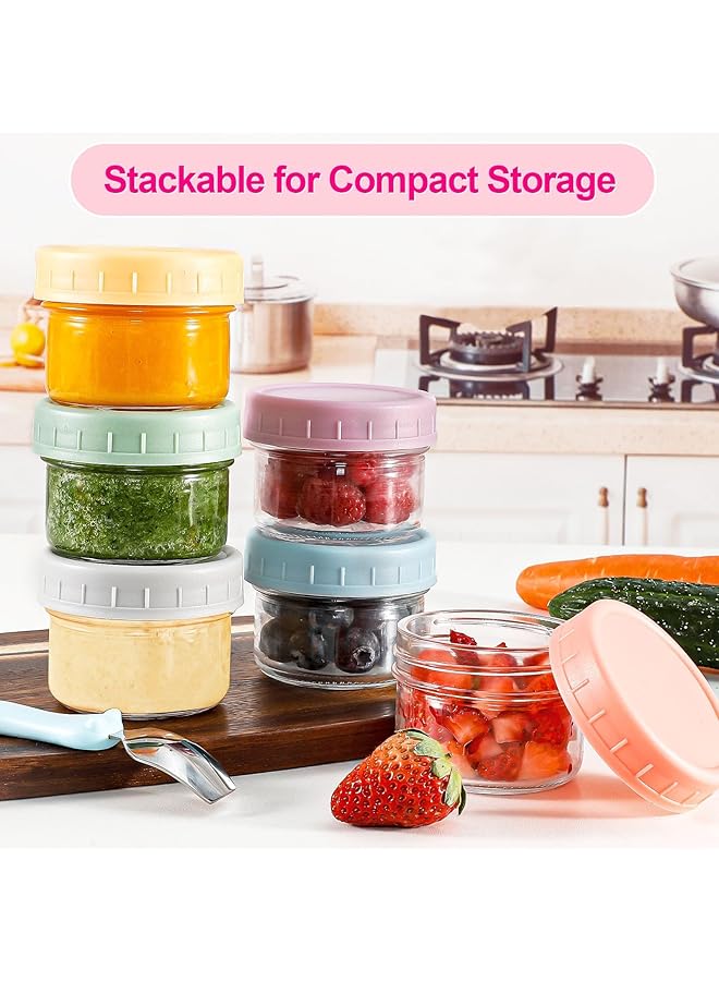 كاست ويف حاويات زجاجية لتخزين الطعام، حاويات بلاستيكية قابلة لإعادة الاستخدام للوجبات الخفيفة والهريس، حاويات صلصة السلطة الجاهزة، حاويات للأطعمة الجاهزة، حاويات للتوابل المجمدة، آمنة للاستخدام في الميكروويف وغسالة الأطباق، خالية من مادة BPA، 6 قطع - Image 3